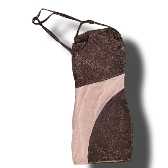 NAKED WARDROBE Sparkly Cowl Neck Mini Dress S - Picture 7 of 13